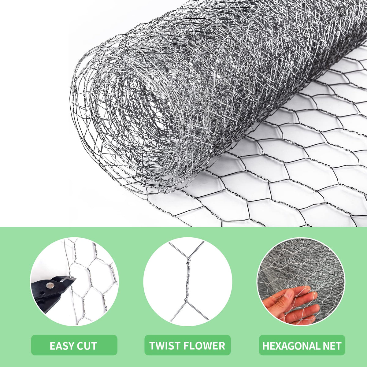 Miuwauer chicken wire cut-to-shape for custom fences and crafts.