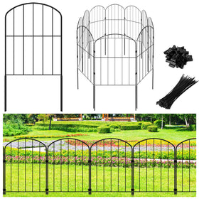 Miuwauer decorative garden fence panels assembled to form a 24in by 10.5ft border for yards.