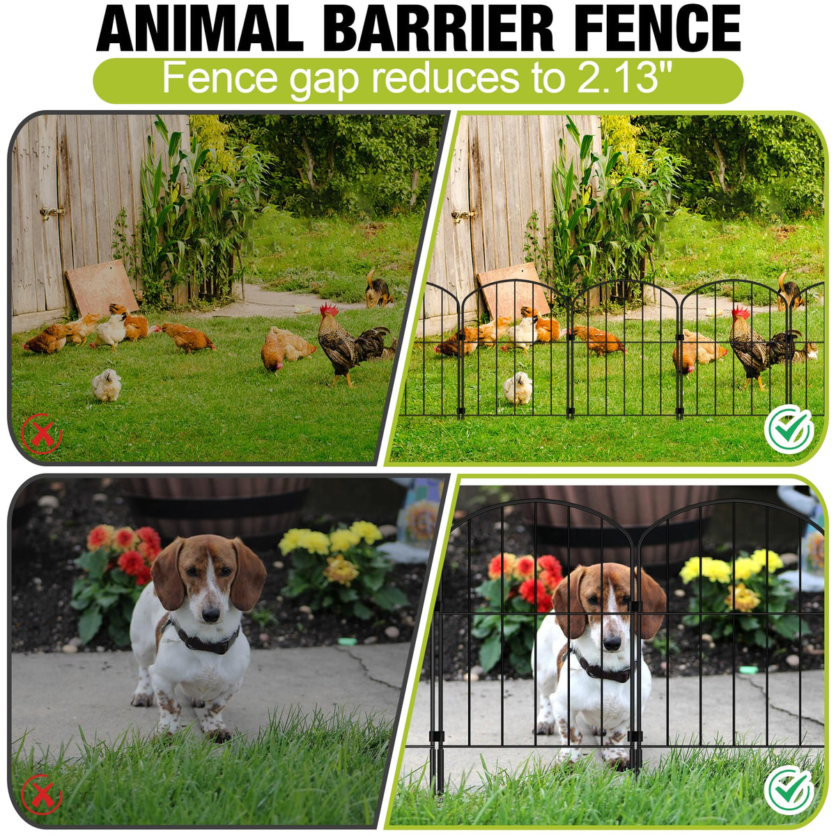 Miuwauer extendable fence layout adaptable to curved garden borders.