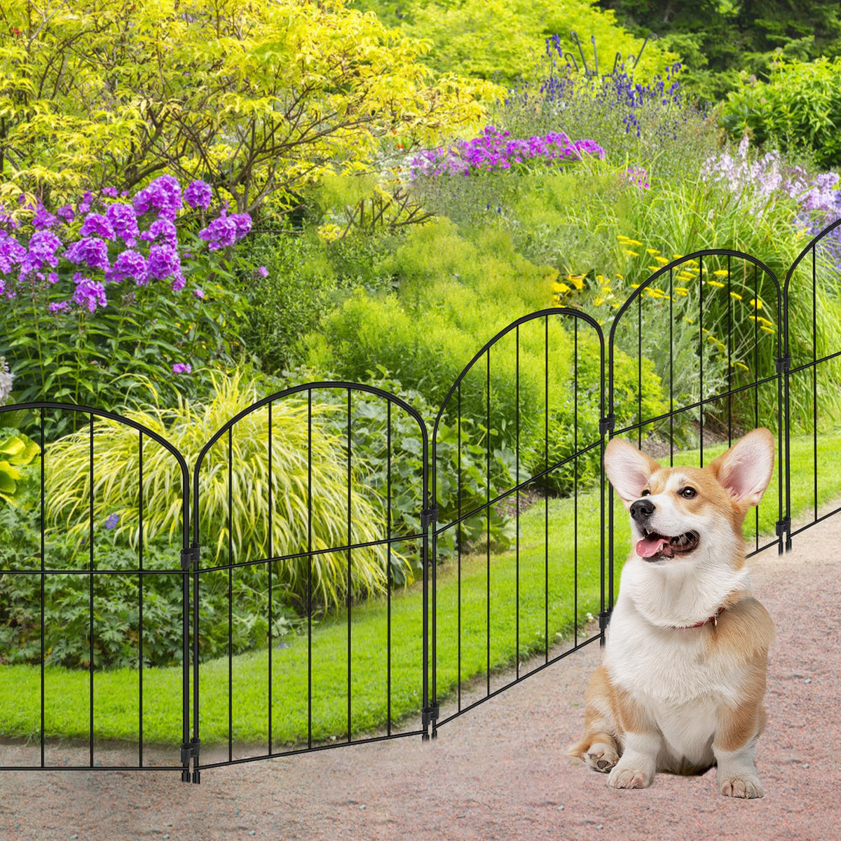 Miuwauer garden fence edge defines a flower bed with clean, sharp lines.