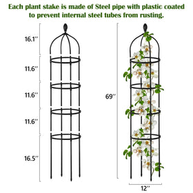 Miuwauer Garden Obelisk Trellis provides reliable Clematis support for vertical growth