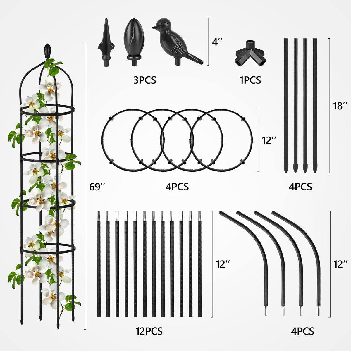 Miuwauer Eggplant-Bean vine trellis keeps heavy fruit stable for harvest
