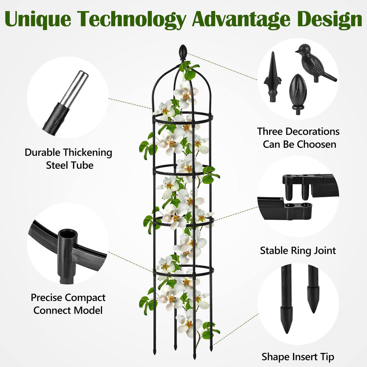 Miuwauer Jasmine Trellis guides jasmine vines with rustproof steel and coating