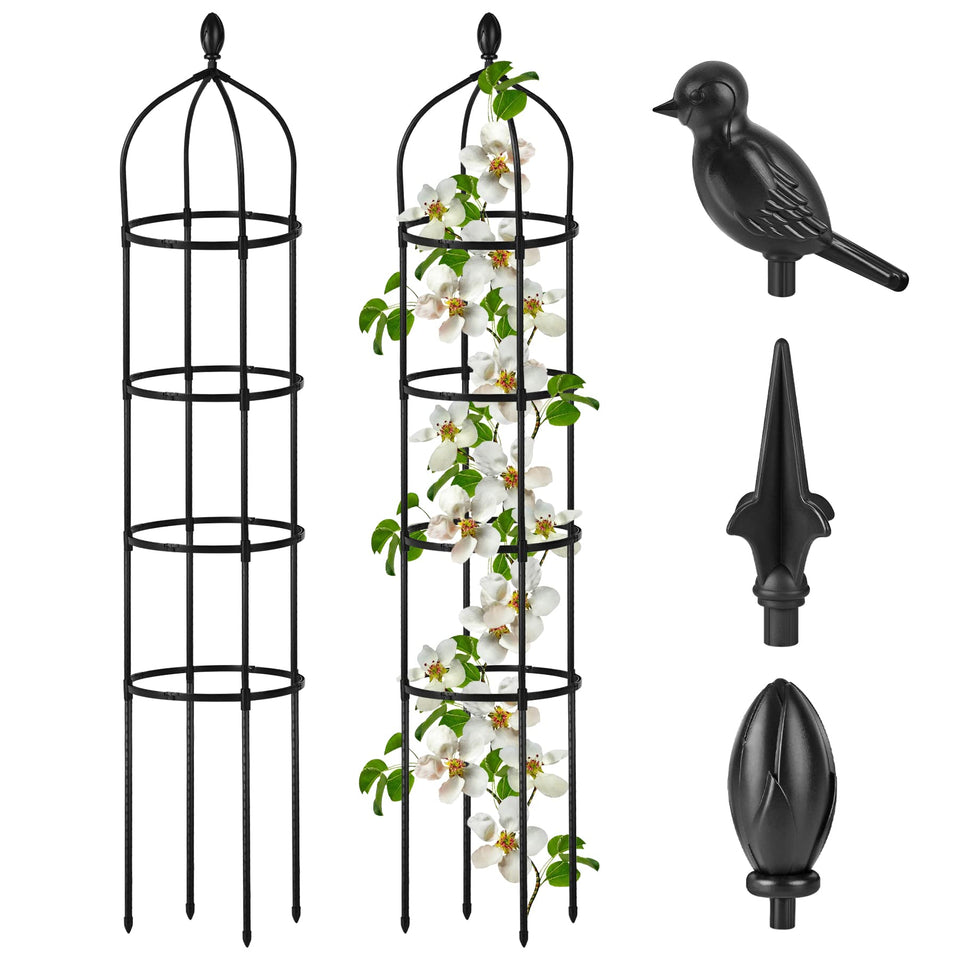 Miuwauer Garden Obelisk Trellis supports rose bushes with a sturdy 6ft frame for upright growth