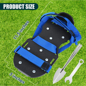 Miuwauer lawn aerator shoes classic black-blue side view showing adjustable straps