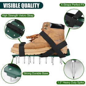 Miuwauer lawn aerator shoes with spiked soles for soil aeration on hard ground