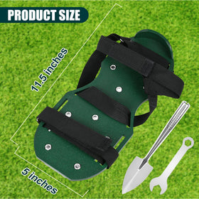 Miuwauer lawn aerator shoes strap detail enabling quick size adjustments