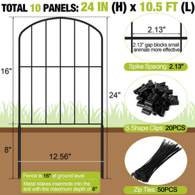 Miuwauer no-dig metal fence shown with S-clips and zip ties for quick setup.