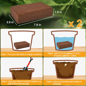 Miuwauer Organic Coco Coir Brick during hydration expanding into fluffy growing medium.