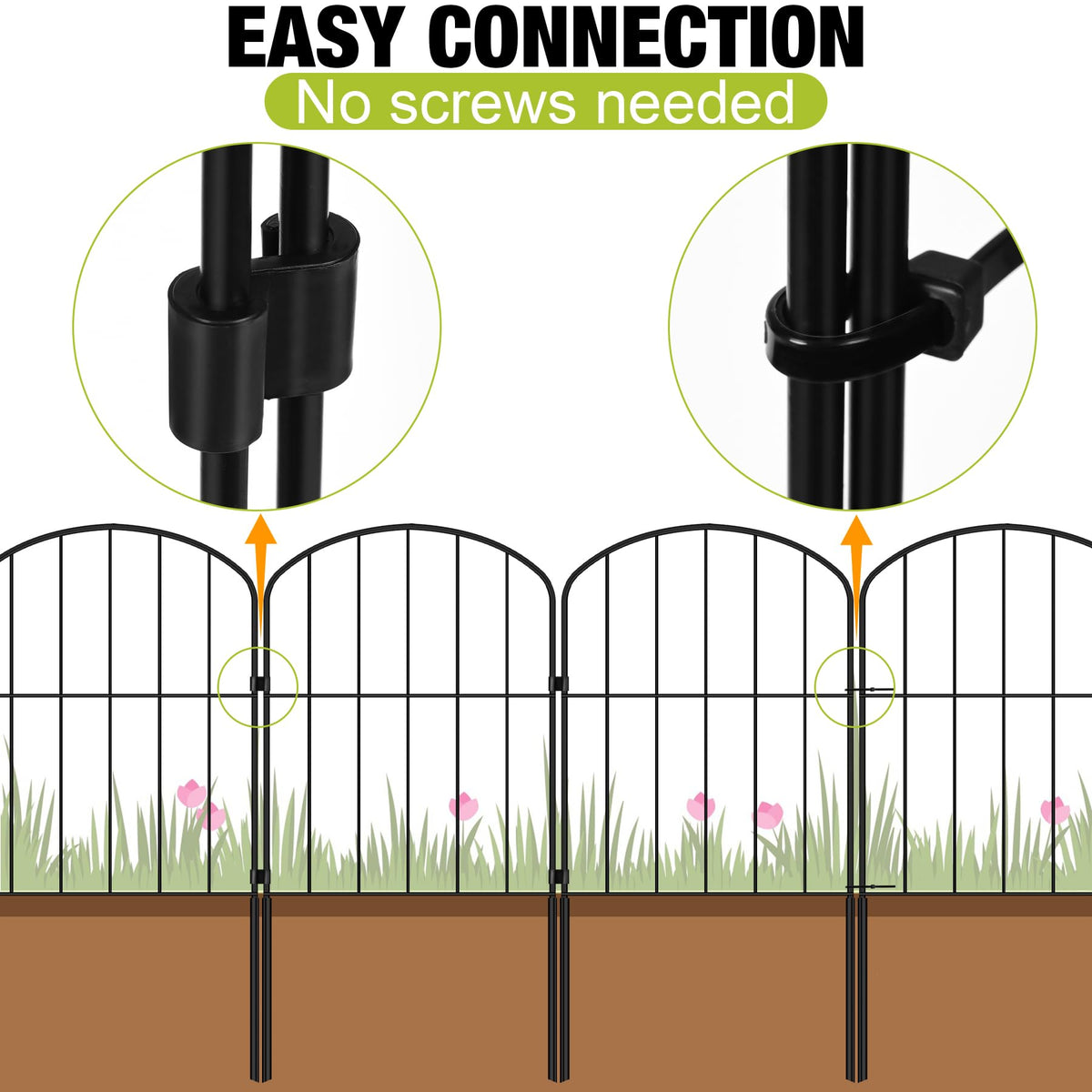 Miuwauer fence features rustproof baked paint for outdoor resilience.