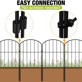 Miuwauer fence features rustproof baked paint for outdoor resilience.
