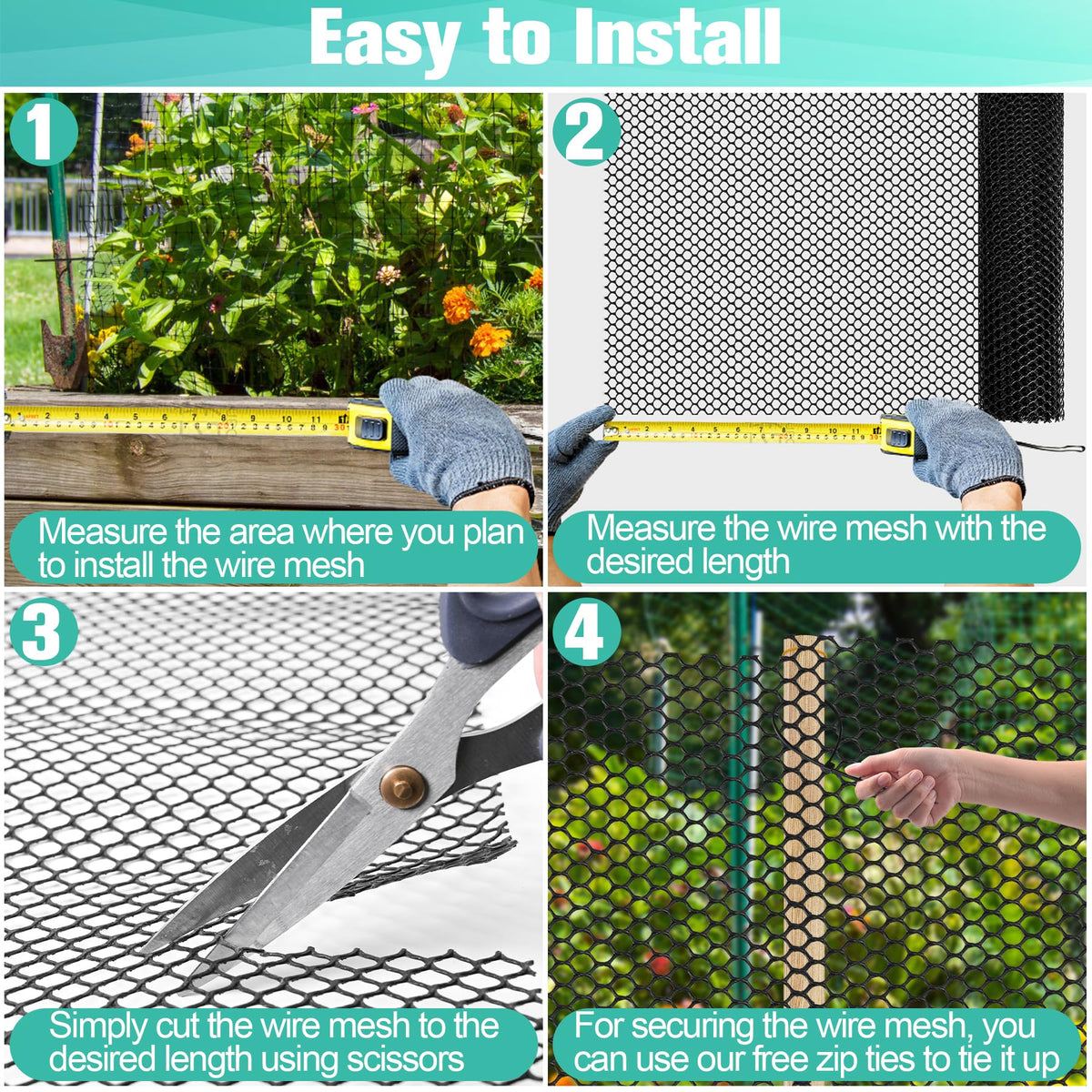 Miuwauer plastic netting with smooth edges reduces injury risk.