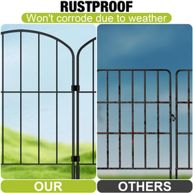 Miuwauer small animal barrier fence protecting garden beds from rabbits.