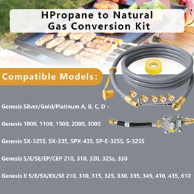10ft natural gas hose by MIV designed for Weber Genesis and Spirit grills