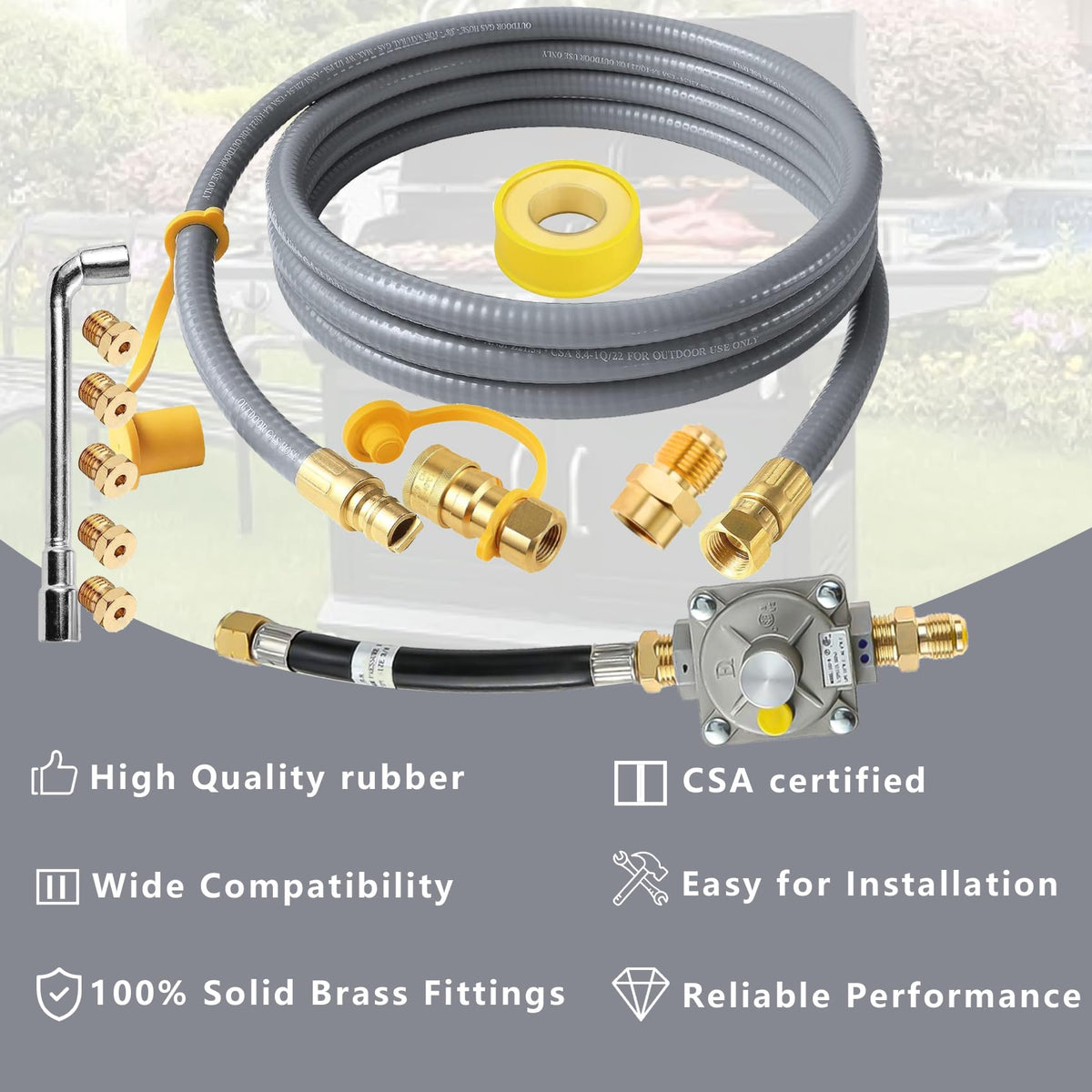 Natural gas kit from MIV with regulator for secure Weber connections