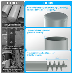 Miveda textured gray finish resists outdoor wind and corrosion.