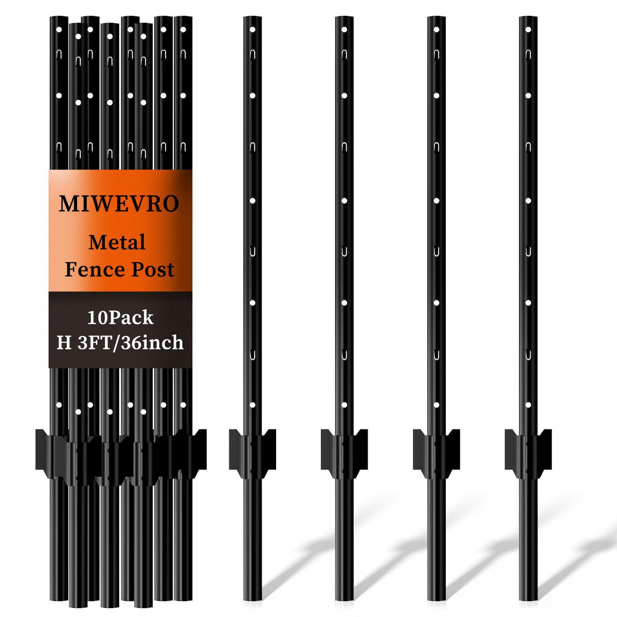MIWEVRO 3ft garden fence post ready for no-dig installation to secure borders.