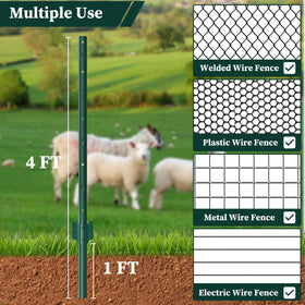 MIWEVRO adjustable hooks on fence post for easy, secure attachments.