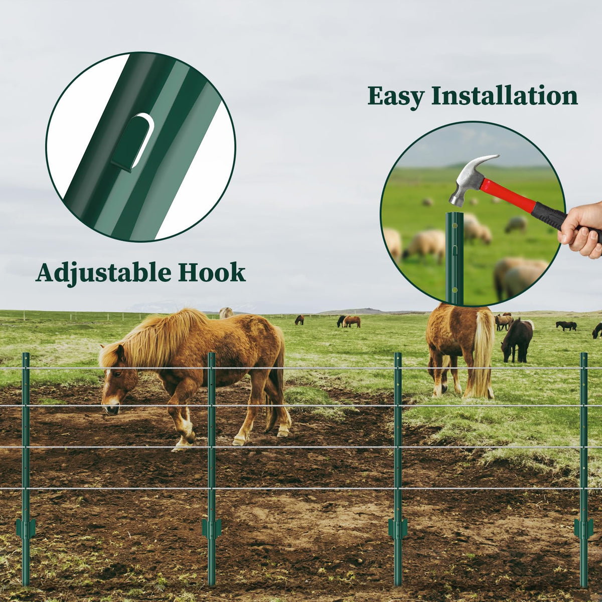 MIWEVRO corner anchor post provides solid perimeter corners.