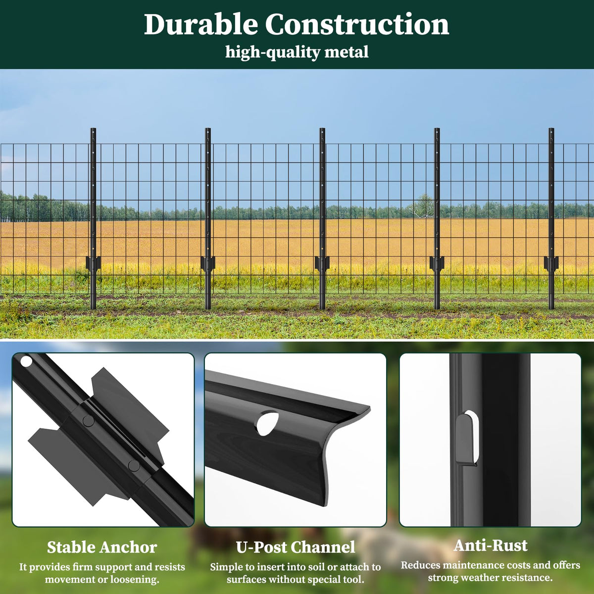 MIWEVRO powder-coated finish resists rust for long-lasting outdoor use.