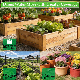 MIXC 0.5 GPH emitters every 6 inches deliver targeted irrigation.