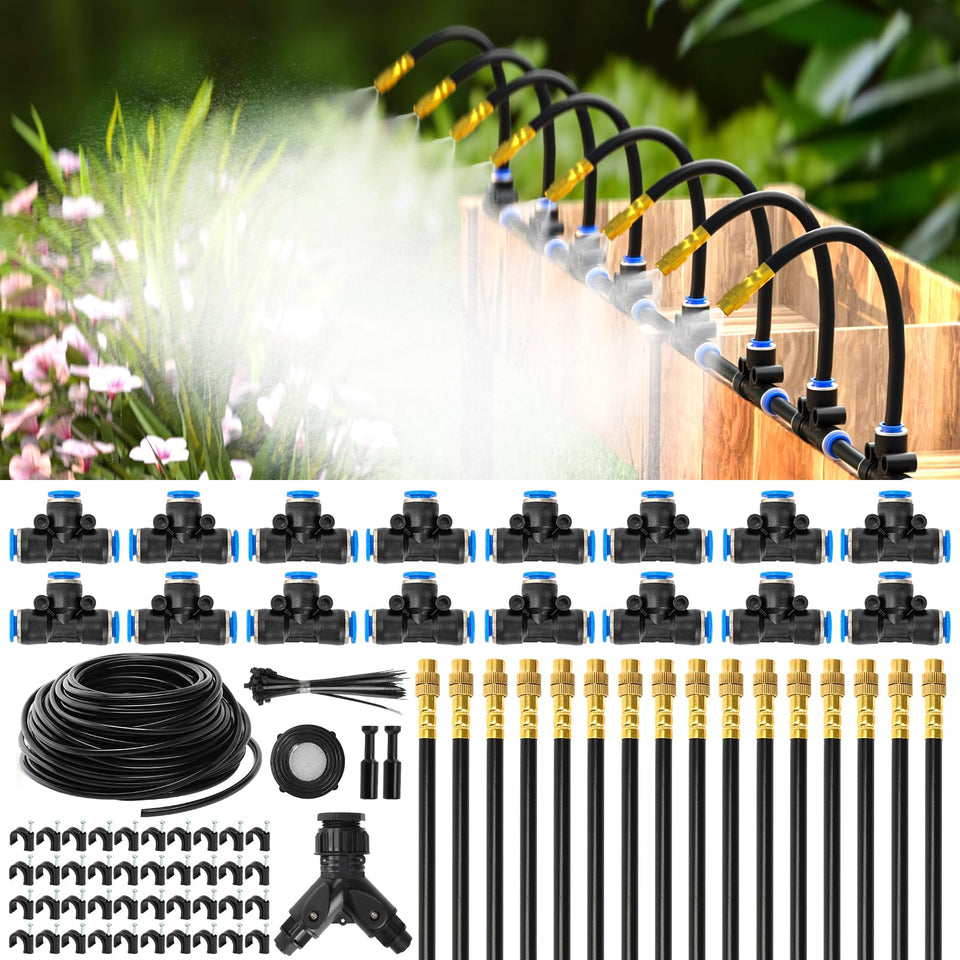 MIXC 100ft drip tubing enabling flexible garden layouts and easy DIY irrigation.