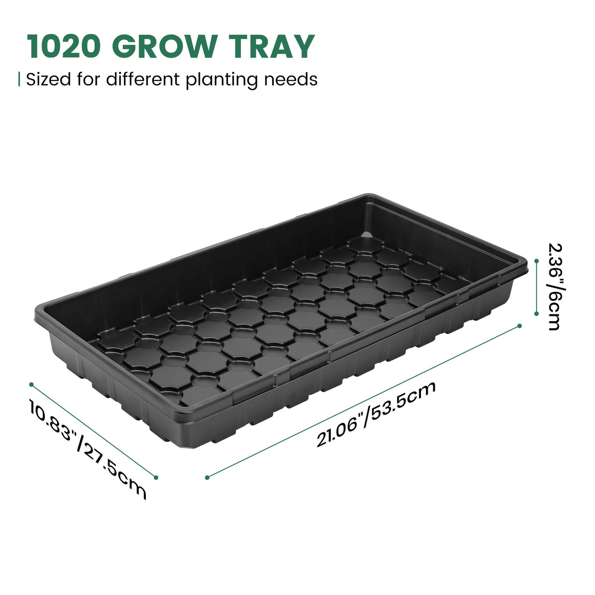MIXC 1020 trays heavy-duty construction withstands damp soil during transplanting