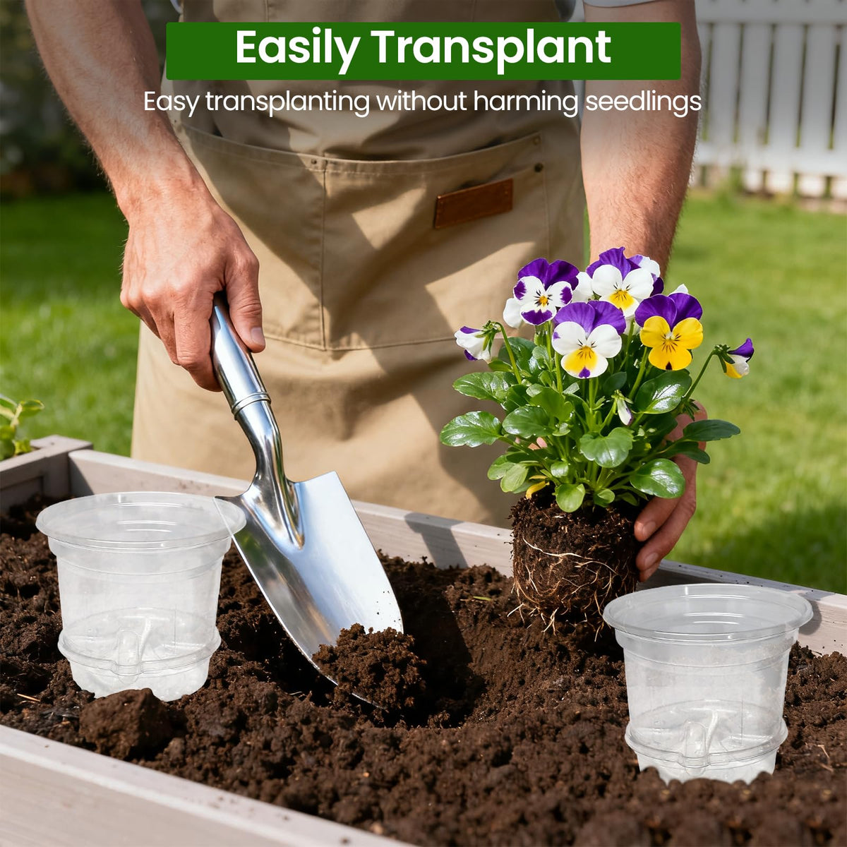 Mixc 12-pack 5-inch pots support reusable, easy-to-clean planting.