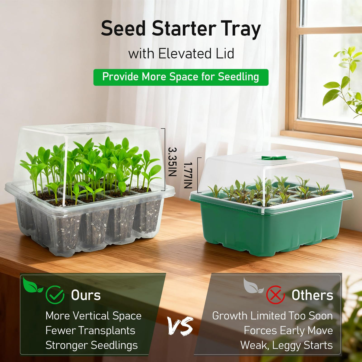 Close-up of MIXC 120-cell seed tray and dome
