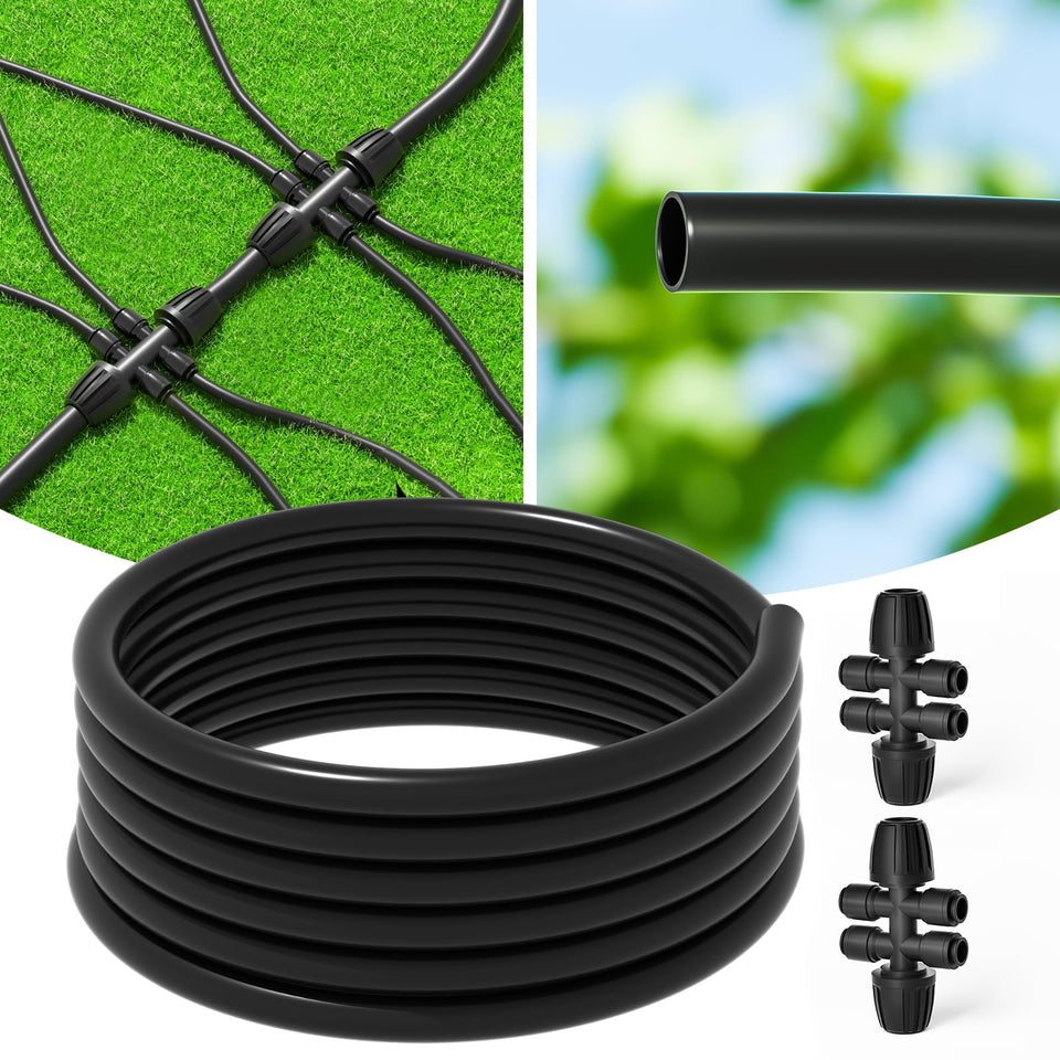 Mixc 25ft half-inch drip tubing kit coil, durable for year-round irrigation