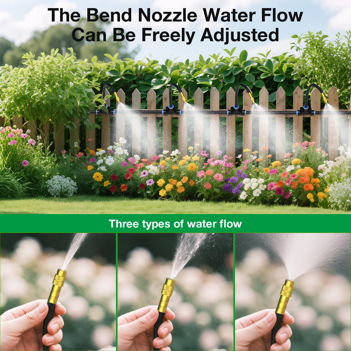 MIXC 360-degree copper nozzles offer durable, adjustable flow for misting and drip.
