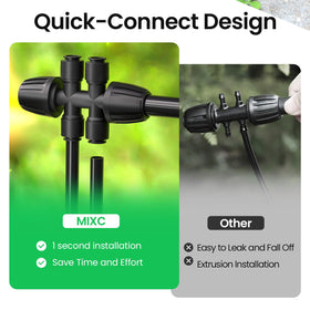 MIXC compatible with drip tubing and emitters for flexible layouts.