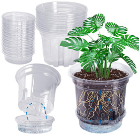 Mixc 5-inch self-watering pot with clear base tray to monitor moisture at a glance.