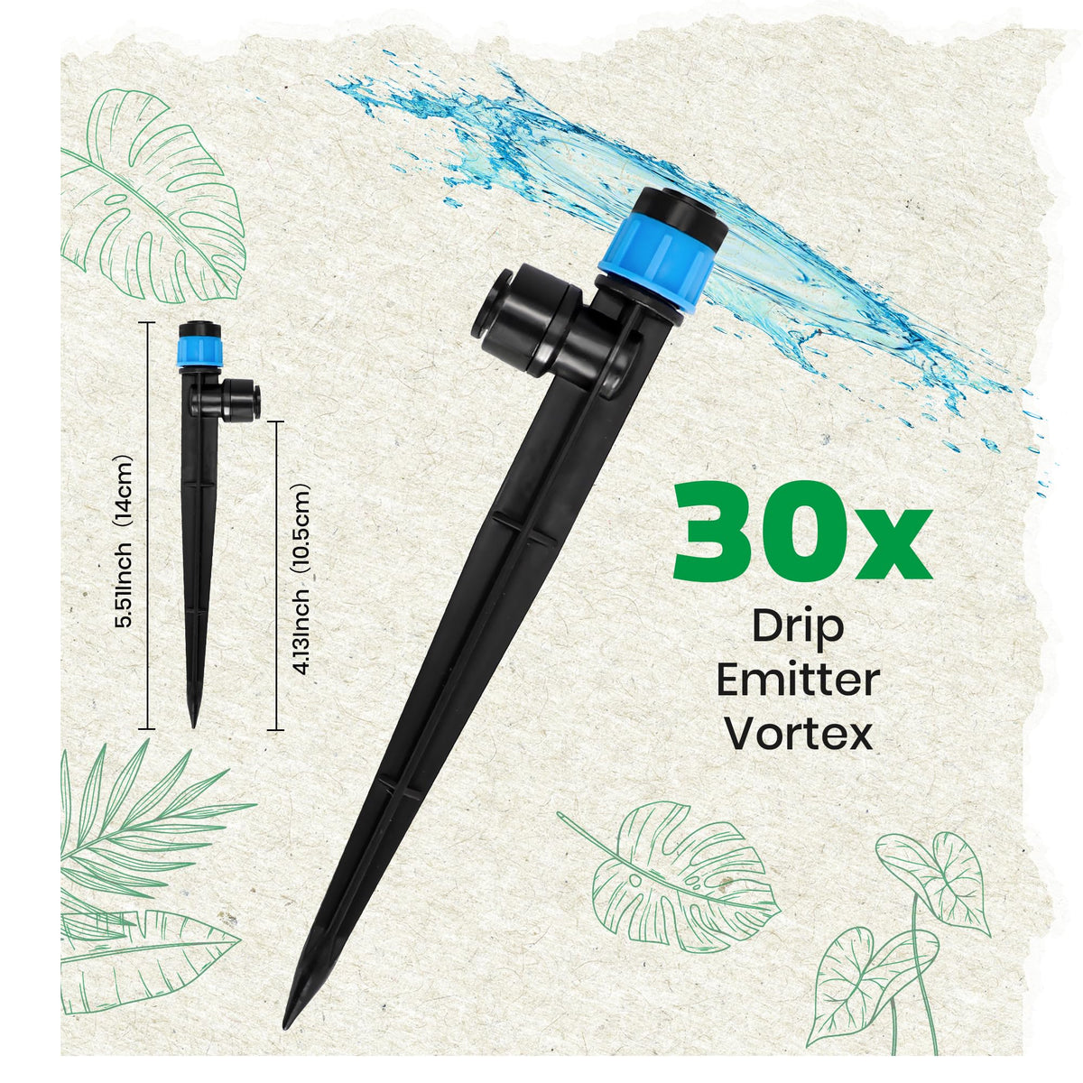 MIXC adjustable flow emitter 360-degree spray for precise garden watering