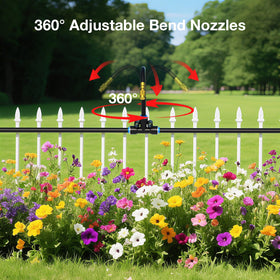 MIXC bendable emitter rods enable precise placement along plant beds.