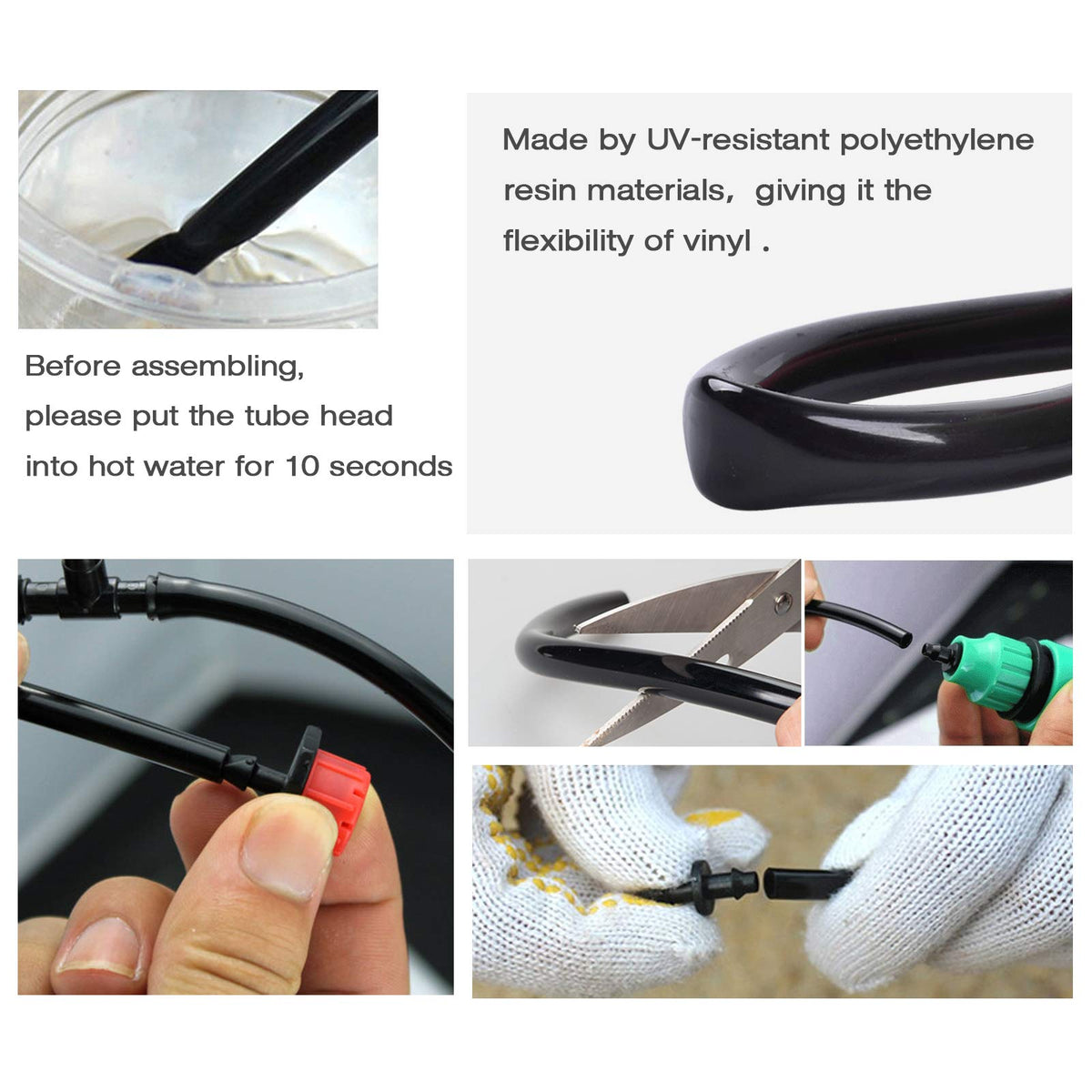 MIXC black drip hose for targeted plant watering