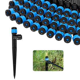 MIXC drip emitters 40-pack ready for quick tool-free installation on 1/4 inch tubing.