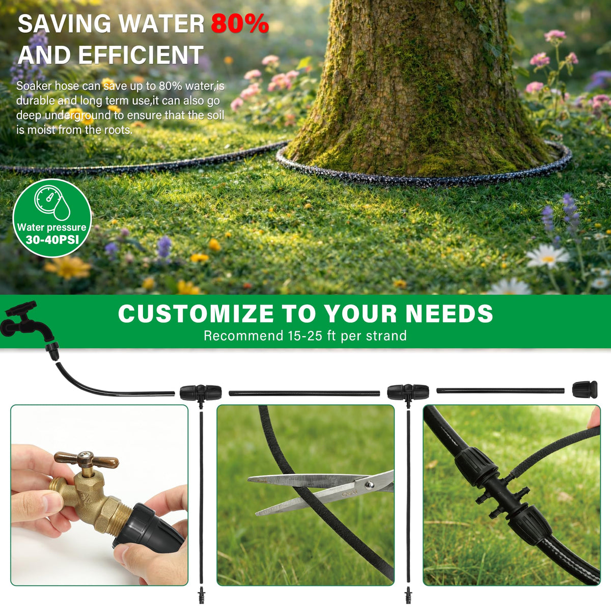 MIXC durable rubber hose withstands sun and weather for long-lasting use.