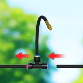 MIXC misting and drip setup supports efficient irrigation across uneven terrains.