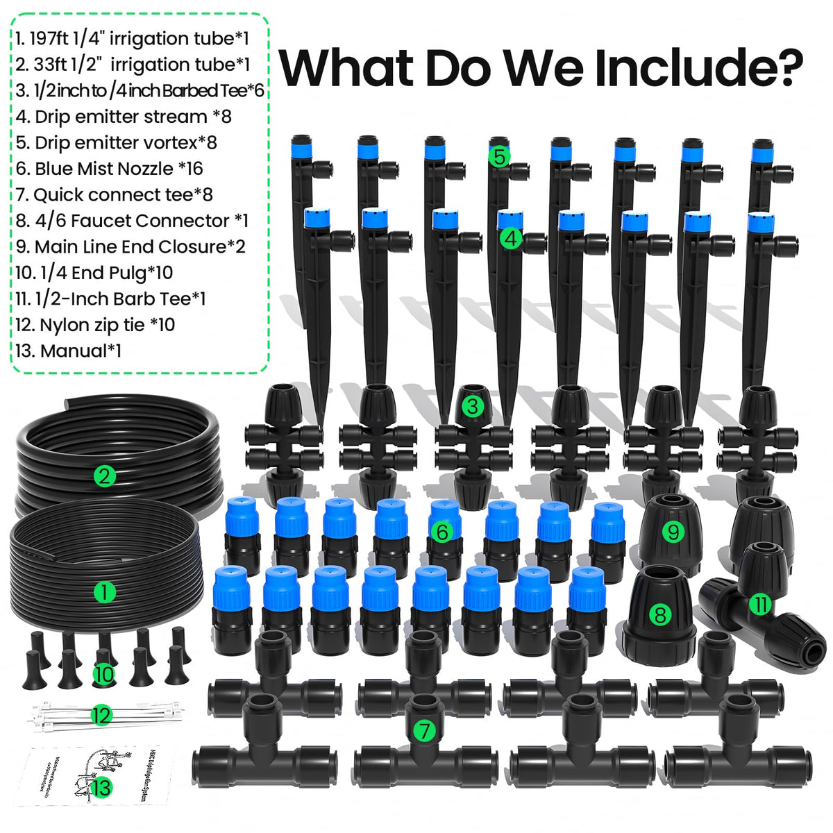 MIXC plant watering accessories fit lawns, patios, and greenhouses