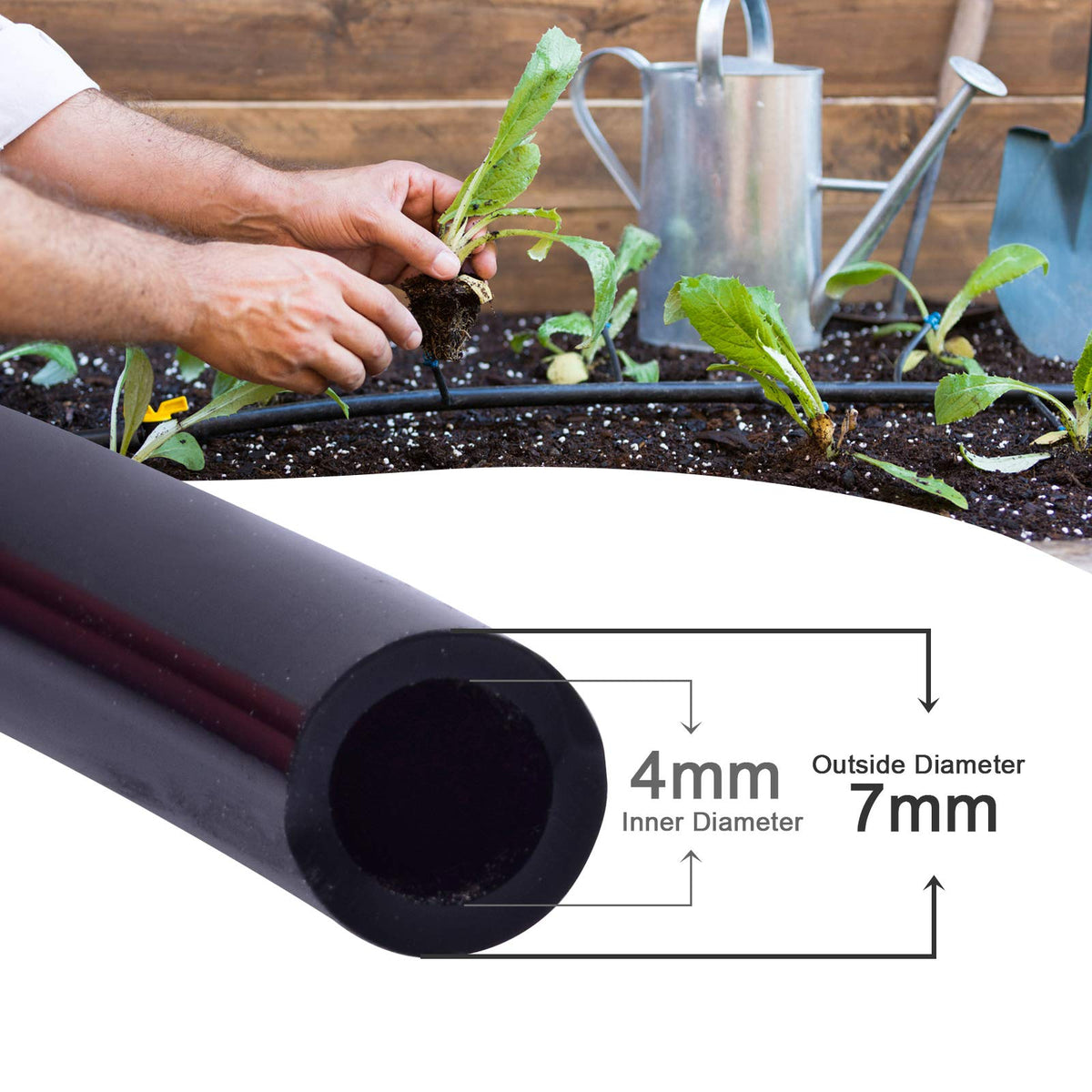 MIXC quarter-inch distribution tubing for year-round, weatherproof use