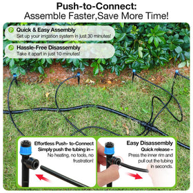 MIXC Quick Connector Drip Emitters universal-fit: compatible with standard 1/4 inch tubing