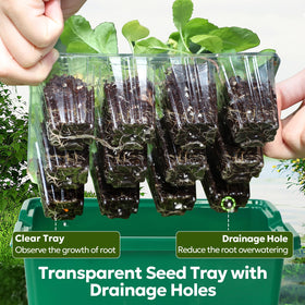 MIXC seed starter kit with side grips eases transplanting and handling.