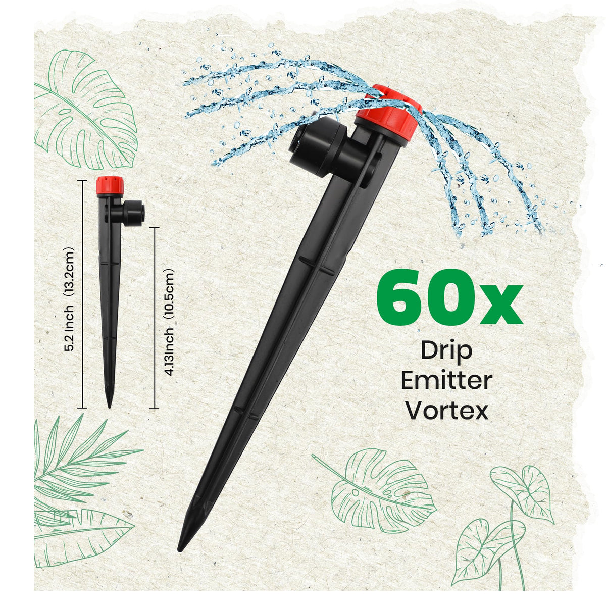MIXC sturdy 6-inch stake keeps emitters steady during watering