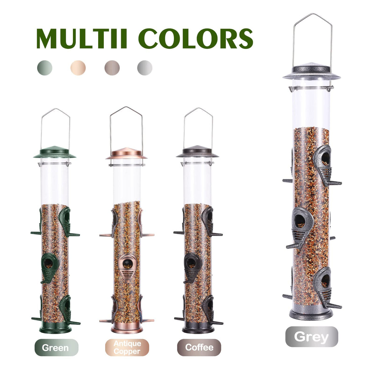 MIXXIDEA 5x5x20 inch feeder offers ample feeding space.