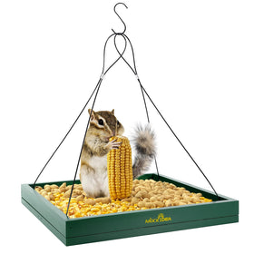 MIXXIDEA bird feeder hanging tray design makes refilling and cleaning easier outdoors.