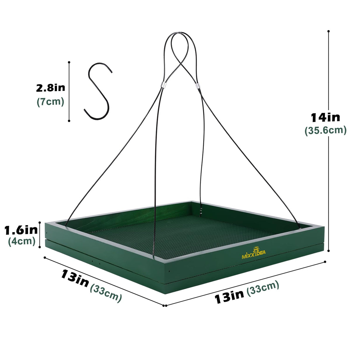 MIXXIDEA bird feeder tray features a sturdy frame that withstands weather.