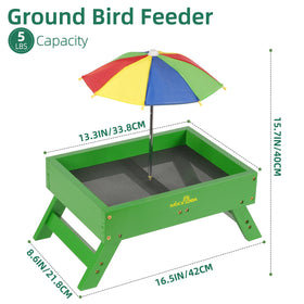 MIXXIDEA bird feeder shows mesh bottom for drainage and freshness