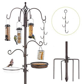 MIXXIDEA bird feeder station setup with a 94-inch pole for broad yard viewing