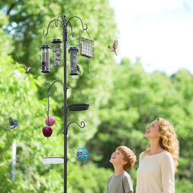 MIXXIDEA bird feeder station with suet cage offering varied bird snacks